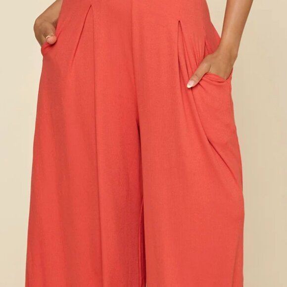 Blogilates PopFlex Halter Go with the Flow Jumpsuit - Cayenne Size 1X Regular - Picture 2 of 4